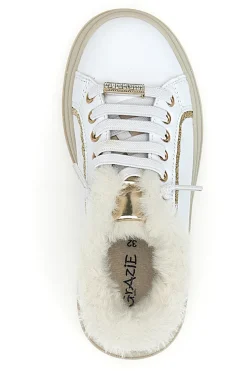 Sneakers bianche con interno in pelliccia Grazie Girl 153451