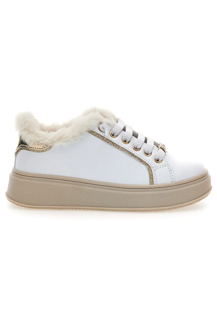 Sneakers bianche con interno in pelliccia Grazie Girl 153451