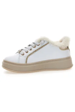 Sneakers bianche con interno in pelliccia Grazie Girl 153451