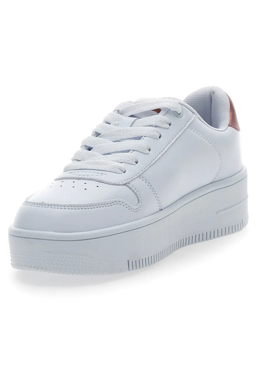 Sneakers Bianche con Lacci Champion Rebound Platform Glitz