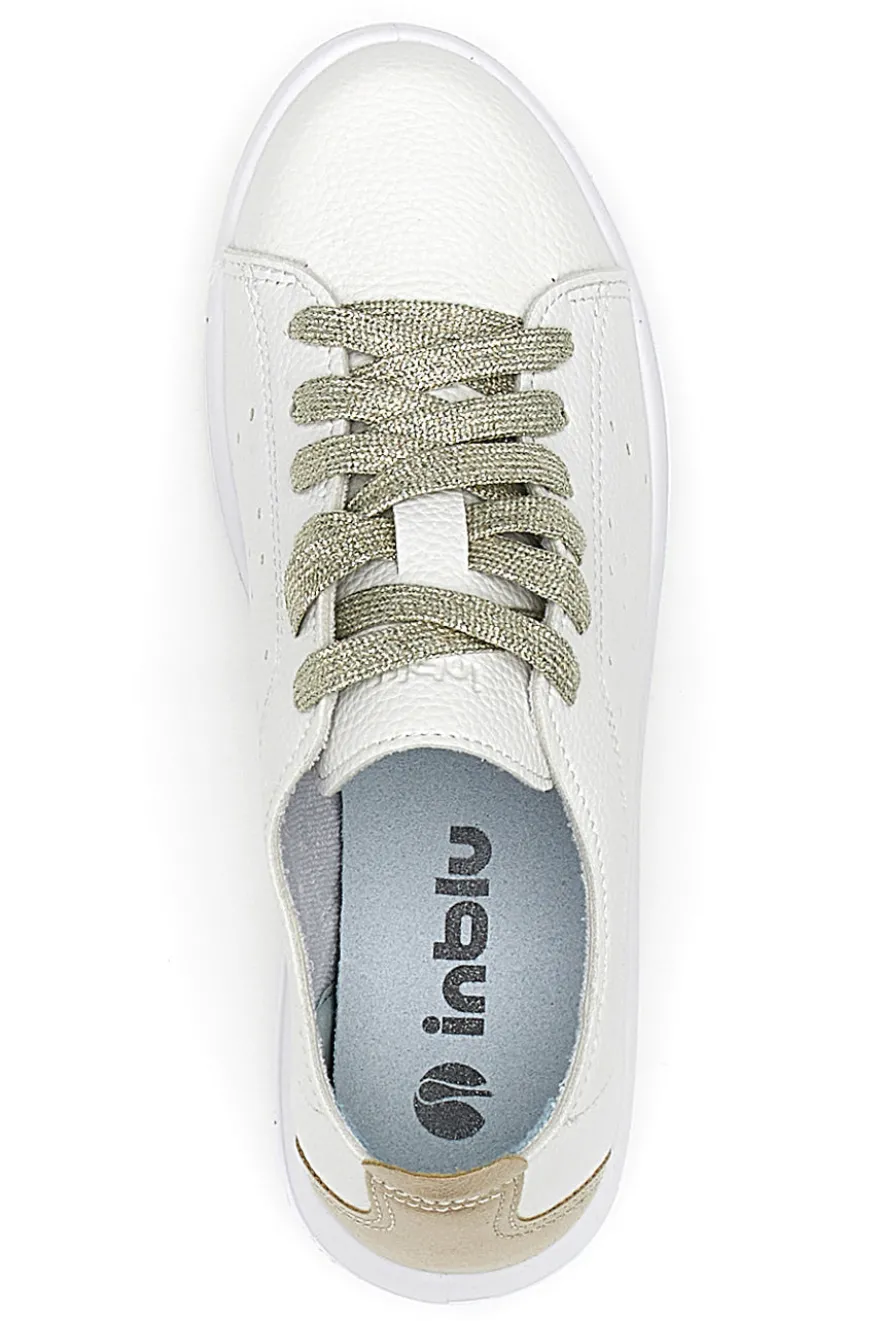 Sneakers Bianche con Lacci Platino INBLU 51 WG
