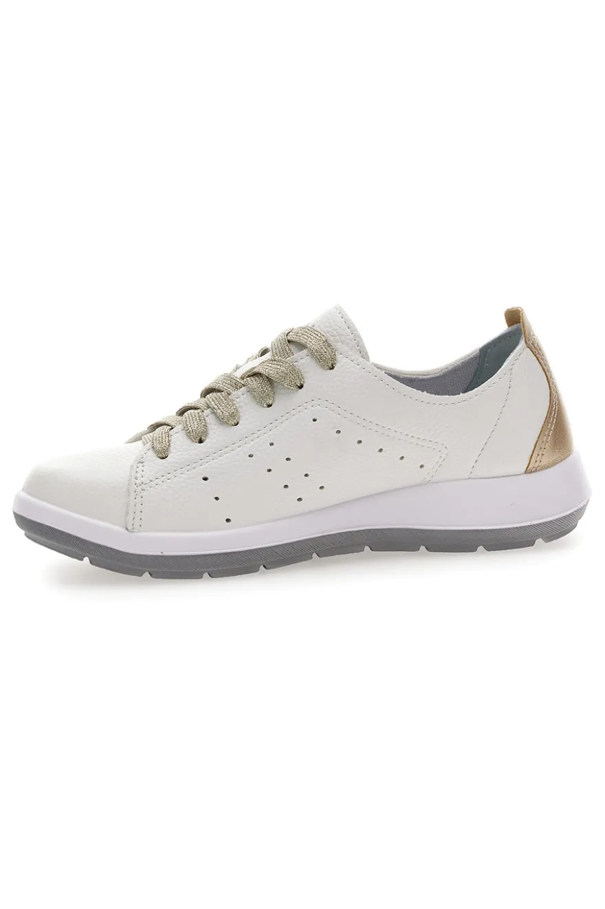 Sneakers Bianche con Lacci Platino INBLU 51 WG