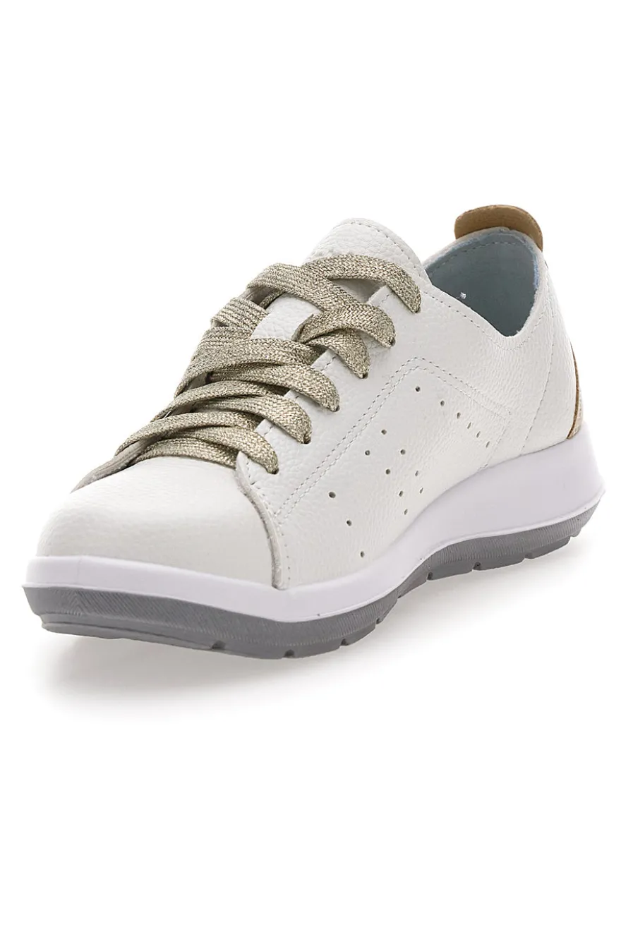 Sneakers Bianche con Lacci Platino INBLU 51 WG