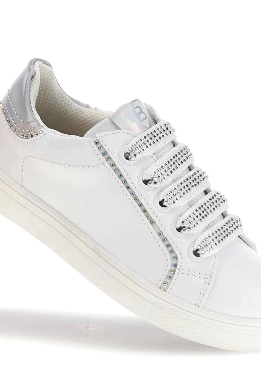 Sneakers bianche con lacci e cerniera Laura Biagiotti L9875C9759