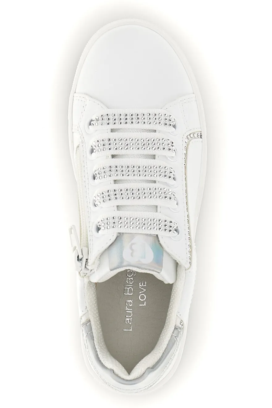 Sneakers bianche con lacci e cerniera Laura Biagiotti L9875C9759