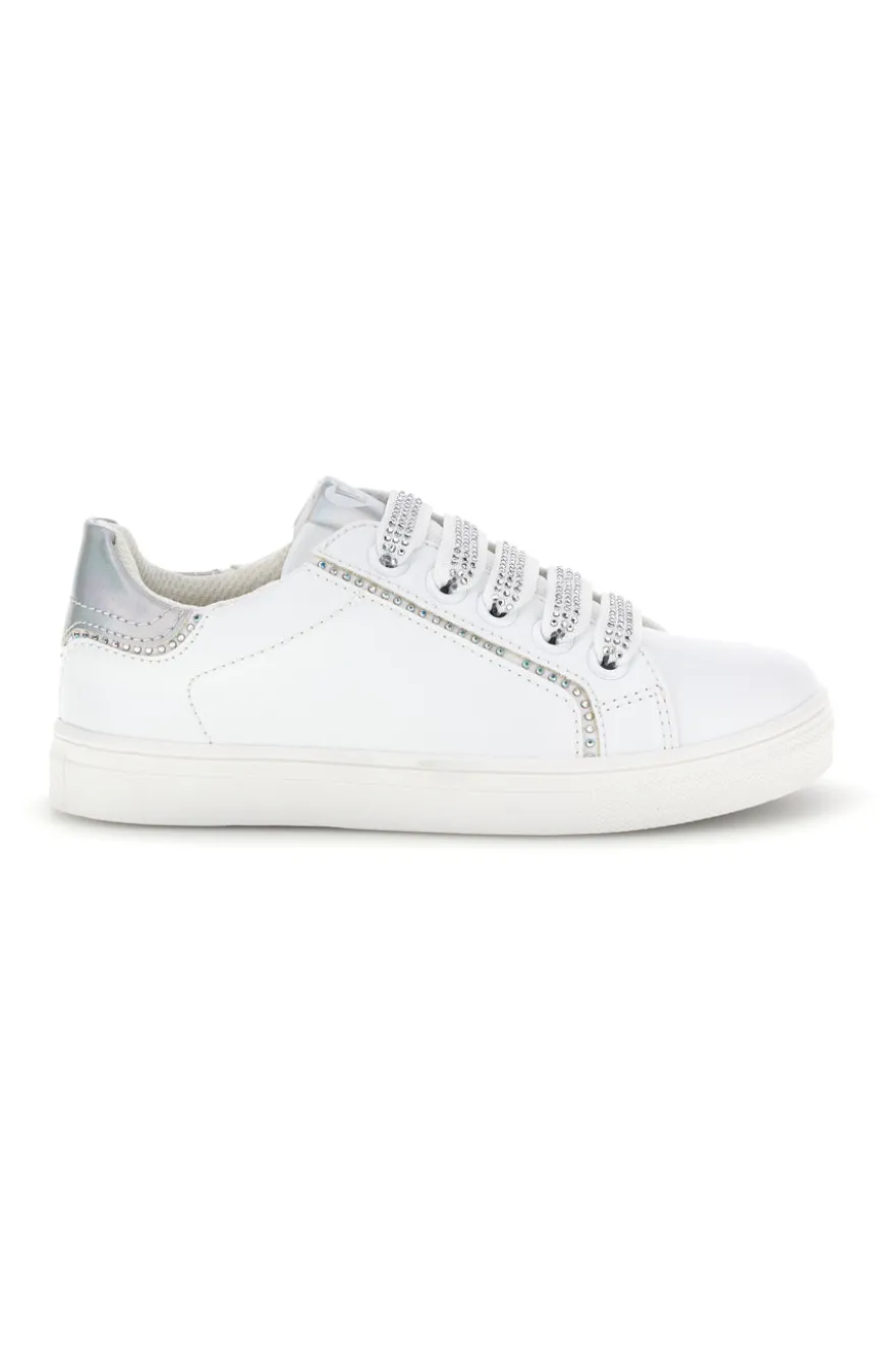 Sneakers bianche con lacci e cerniera Laura Biagiotti L9875C9759