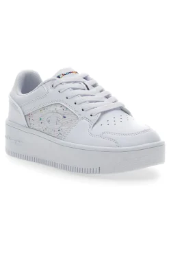 Sneakers Bianche con Lacci Champion Rebound Platform Abstract Low