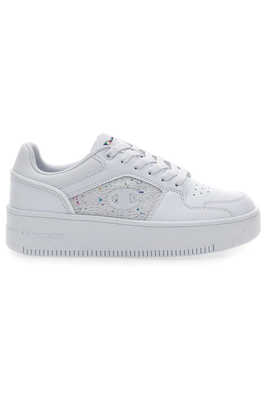Sneakers Bianche con Lacci Champion Rebound Platform Abstract Low