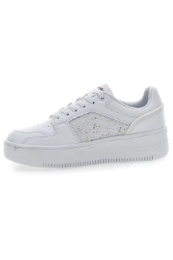 Sneakers Bianche con Lacci Champion Rebound Platform Abstract Low