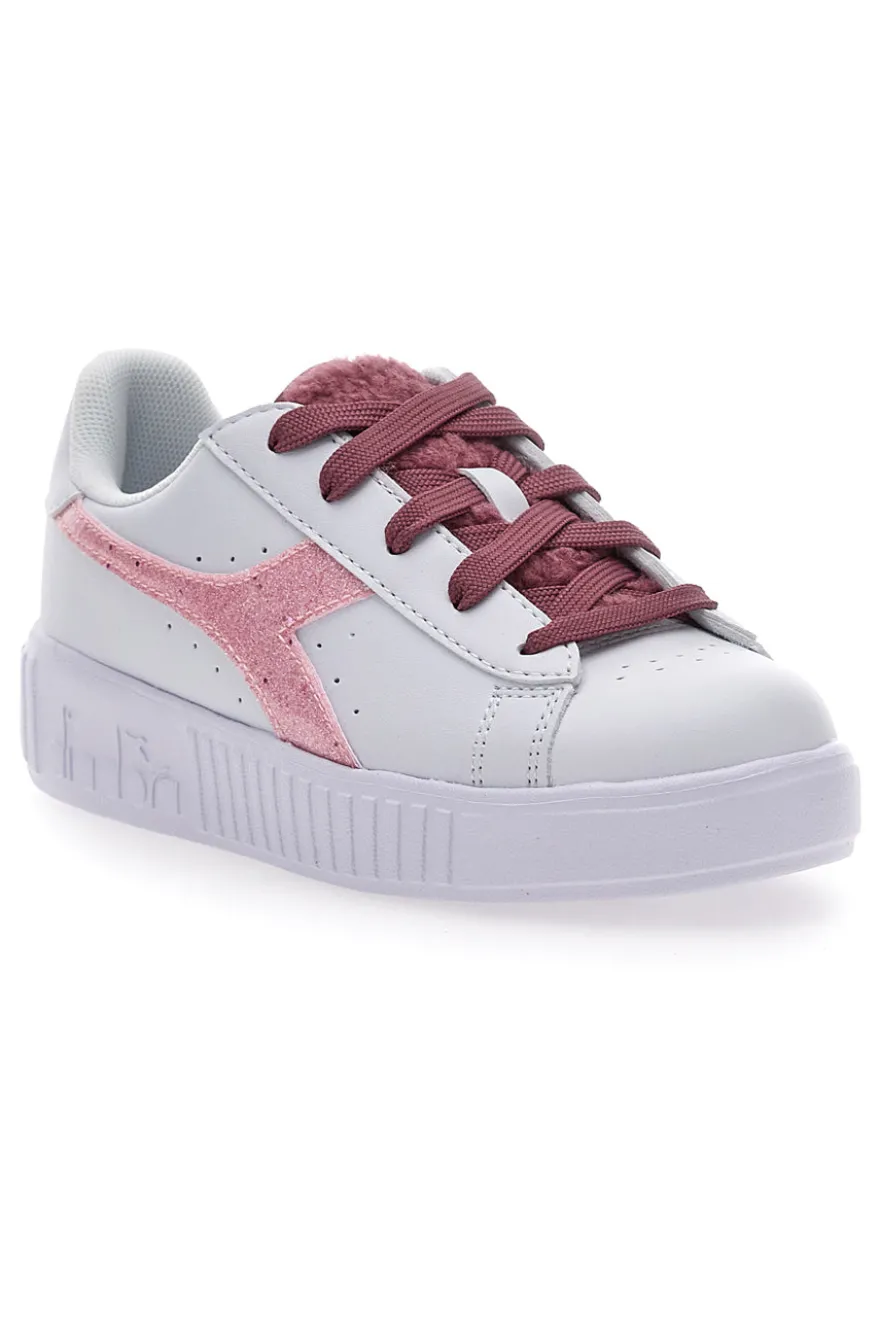 Sneakers bianche con lacci rossi DIADORA GAME STEP P PS FLUFFY