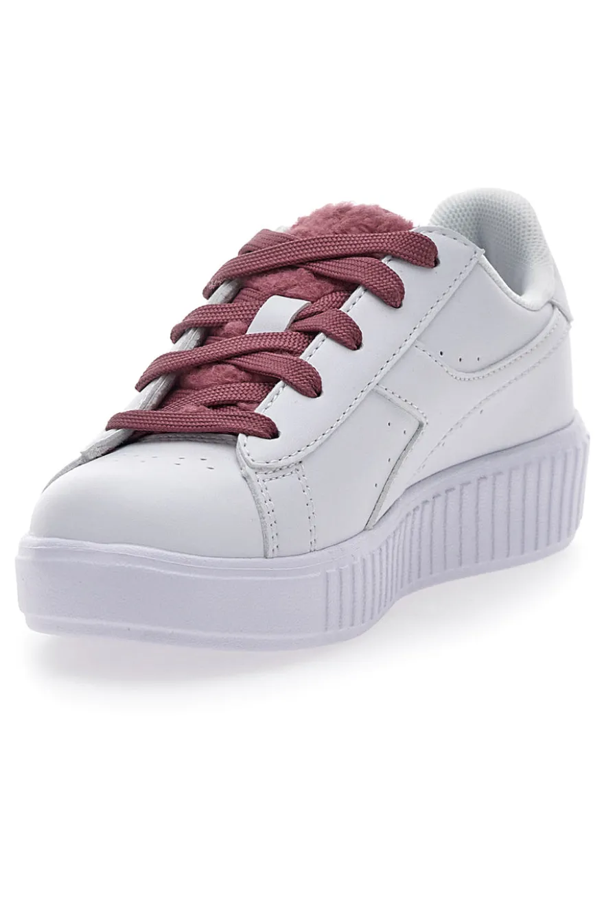 Sneakers bianche con lacci rossi DIADORA GAME STEP P PS FLUFFY