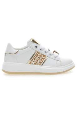 Sneakers Bianche con Logo Dorato LAURA BIAGIOTTI L8945