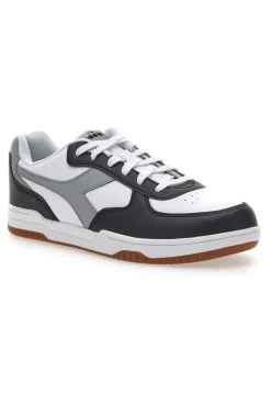 Sneakers Bianche con logo Grigio e Dettagli Neri DIADORA RAPTOR LOW