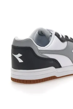 Sneakers Bianche con logo Grigio e Dettagli Neri DIADORA RAPTOR LOW