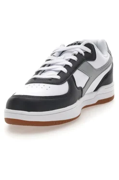 Sneakers Bianche con logo Grigio e Dettagli Neri DIADORA RAPTOR LOW