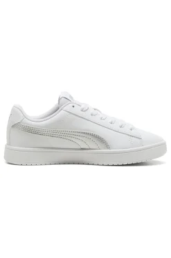 Sneakers Bianche con Logo Argento PUMA RICKIE CLASSIC JR