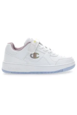 Sneakers bianche con logo laterale e suola azzurra Champion RD18 Low G PS