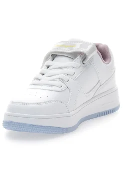 Sneakers bianche con logo laterale e suola azzurra Champion RD18 Low G PS