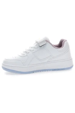 Sneakers bianche con logo laterale e suola azzurra Champion RD18 Low G PS