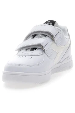 Sneakers Bianche con Logo Argento e Strappi DIADORA RAPTOR LOW SPOTTED PS