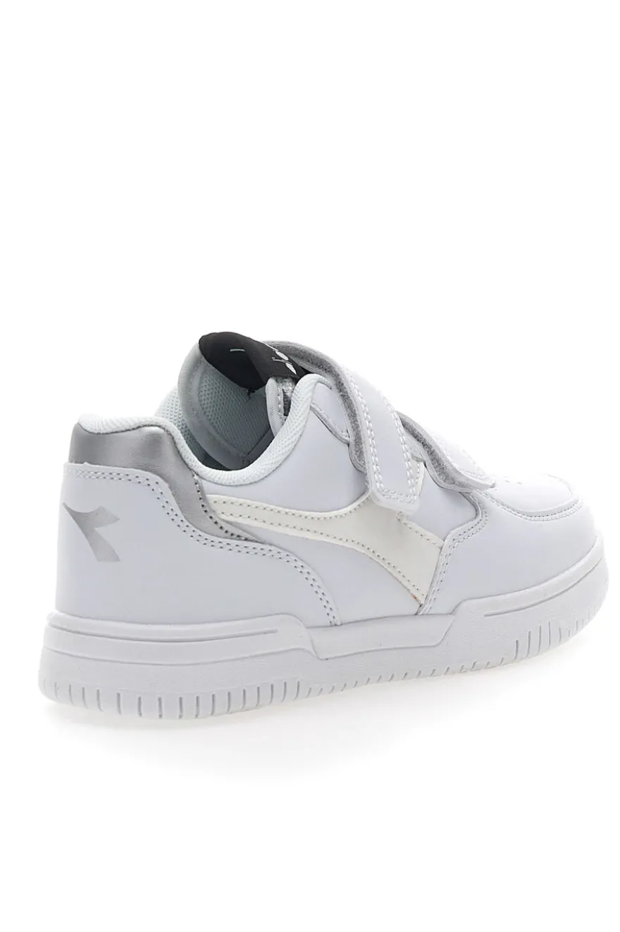 Sneakers Bianche con Logo Argento e Strappi DIADORA RAPTOR LOW SPOTTED PS