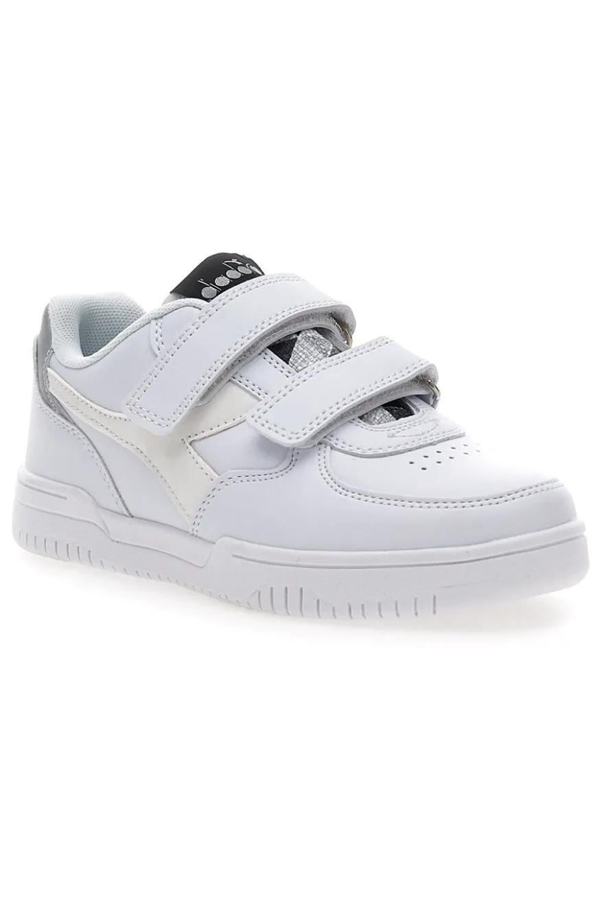 Sneakers Bianche con Logo Argento e Strappi DIADORA RAPTOR LOW SPOTTED PS