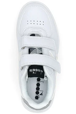 Sneakers Bianche con Logo Argento e Strappi DIADORA RAPTOR LOW SPOTTED PS