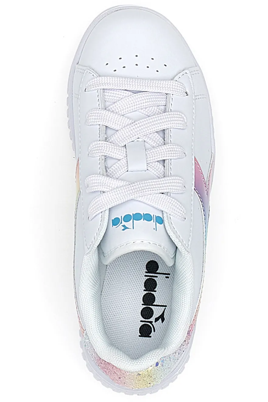 Sneakers Bianche con Logo Arcobaleno DIADORA GAME STEP BLOOM PS