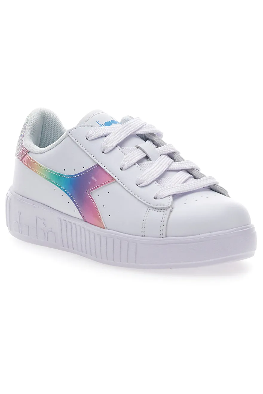 Sneakers Bianche con Logo Arcobaleno DIADORA GAME STEP BLOOM PS