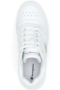 Sneakers Bianche con Logo Laterale Argento CHAMPION RD18 LOW G GS