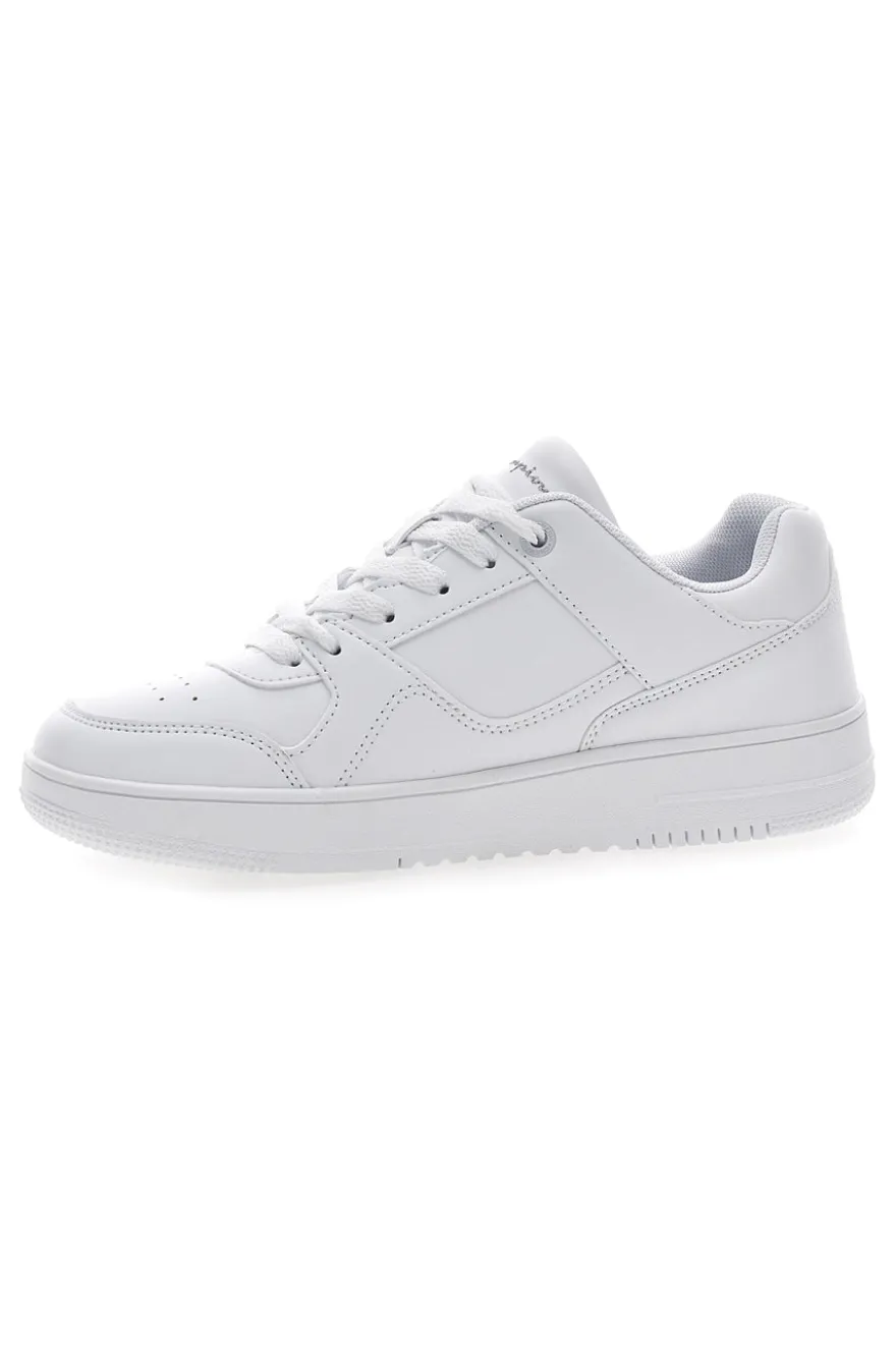 Sneakers Bianche con Logo Laterale Argento CHAMPION RD18 LOW G GS