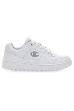 Sneakers Bianche con Logo Laterale Argento CHAMPION RD18 LOW G GS
