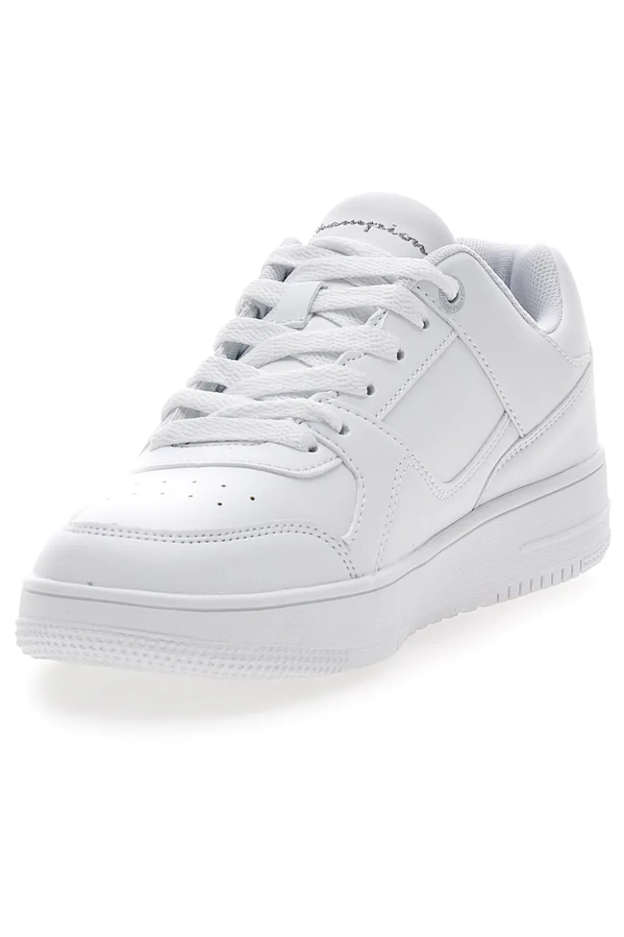 Sneakers Bianche con Logo Laterale Argento CHAMPION RD18 LOW G GS