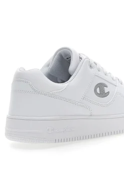 Sneakers Bianche con Logo Laterale Argento CHAMPION RD18 LOW G GS