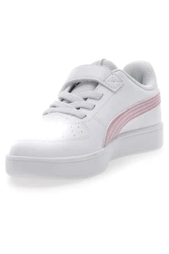 Sneakers Bianche con Logo Laterale Rosa e Velcro Puma RICKIE AC+PS
