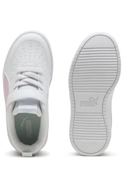 Sneakers Bianche con Logo Laterale Rosa e Velcro Puma RICKIE AC+PS