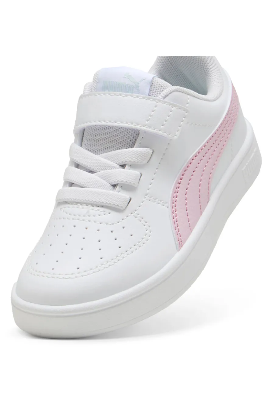 Sneakers Bianche con Logo Laterale Rosa e Velcro Puma RICKIE AC+PS