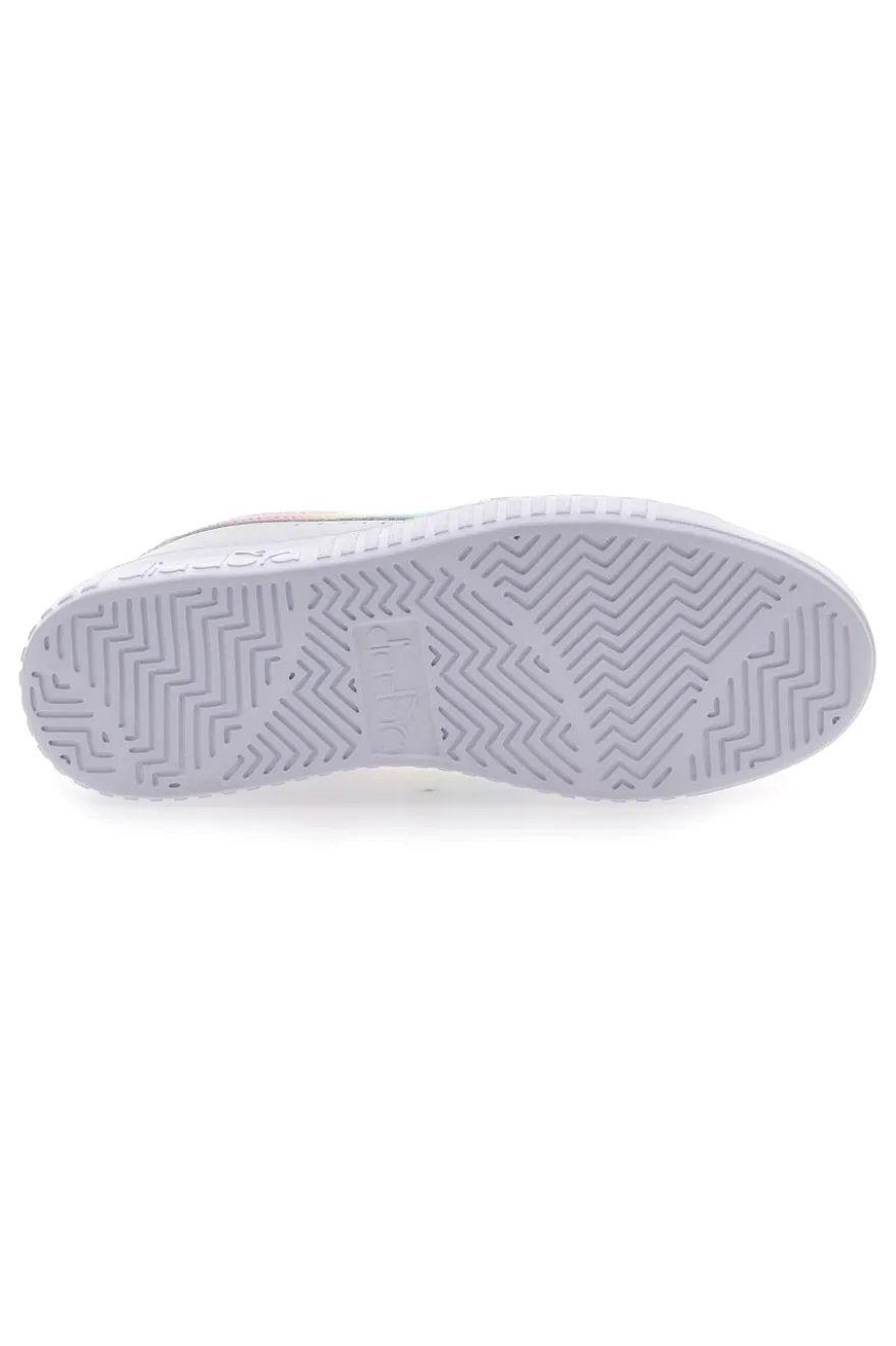Sneakers Bianche con Logo Arcobaleno Diadora game Step Bloom