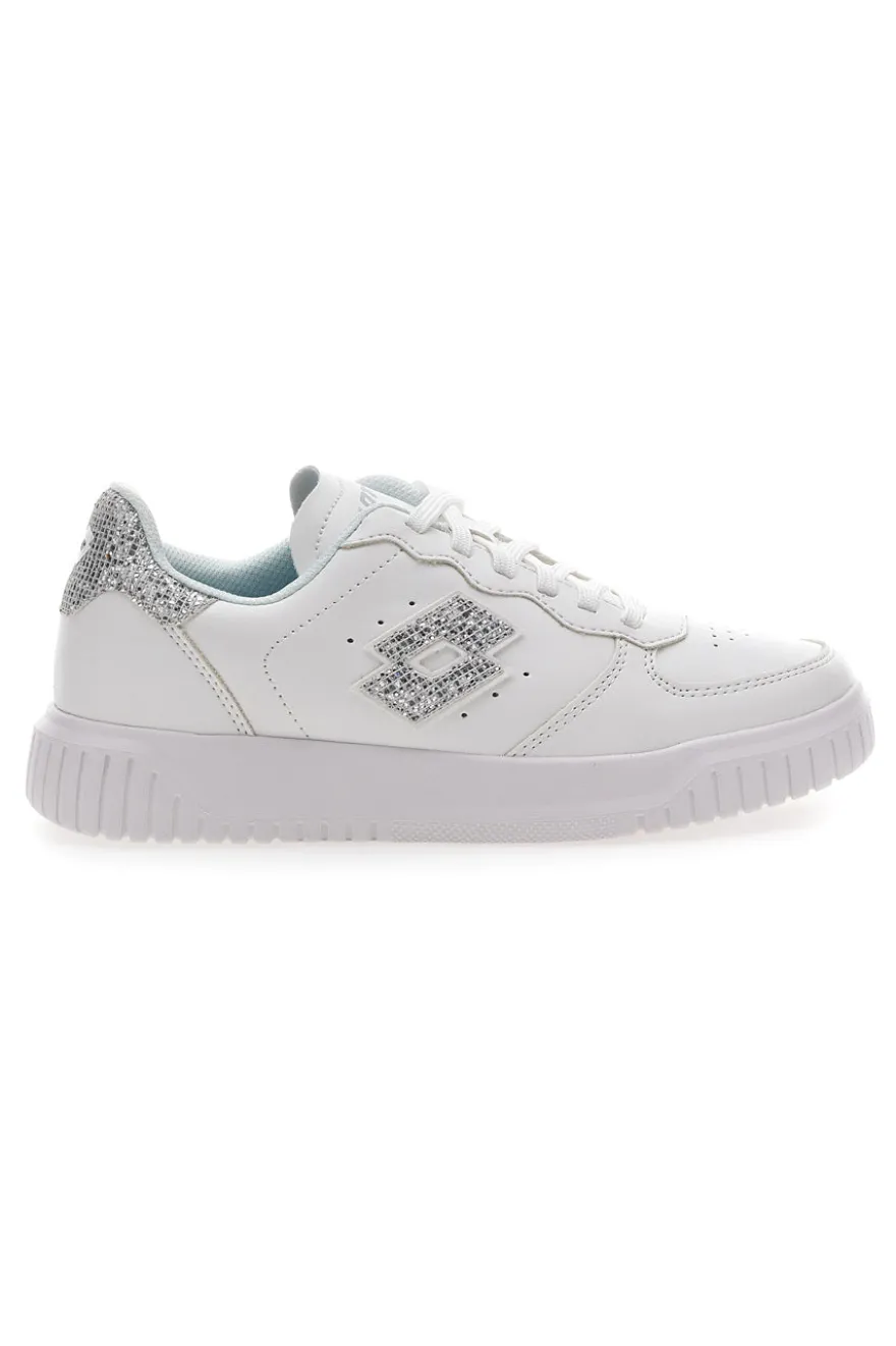 Sneakers Bianche con Logo Glitter Lotto Venus 1 AMF III GLI