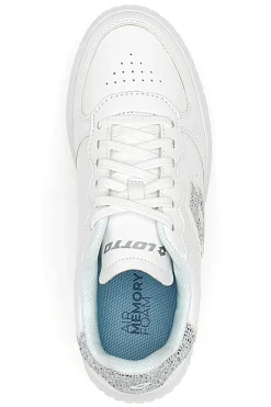 Sneakers Bianche con Logo Glitter Lotto Venus 1 AMF III GLI