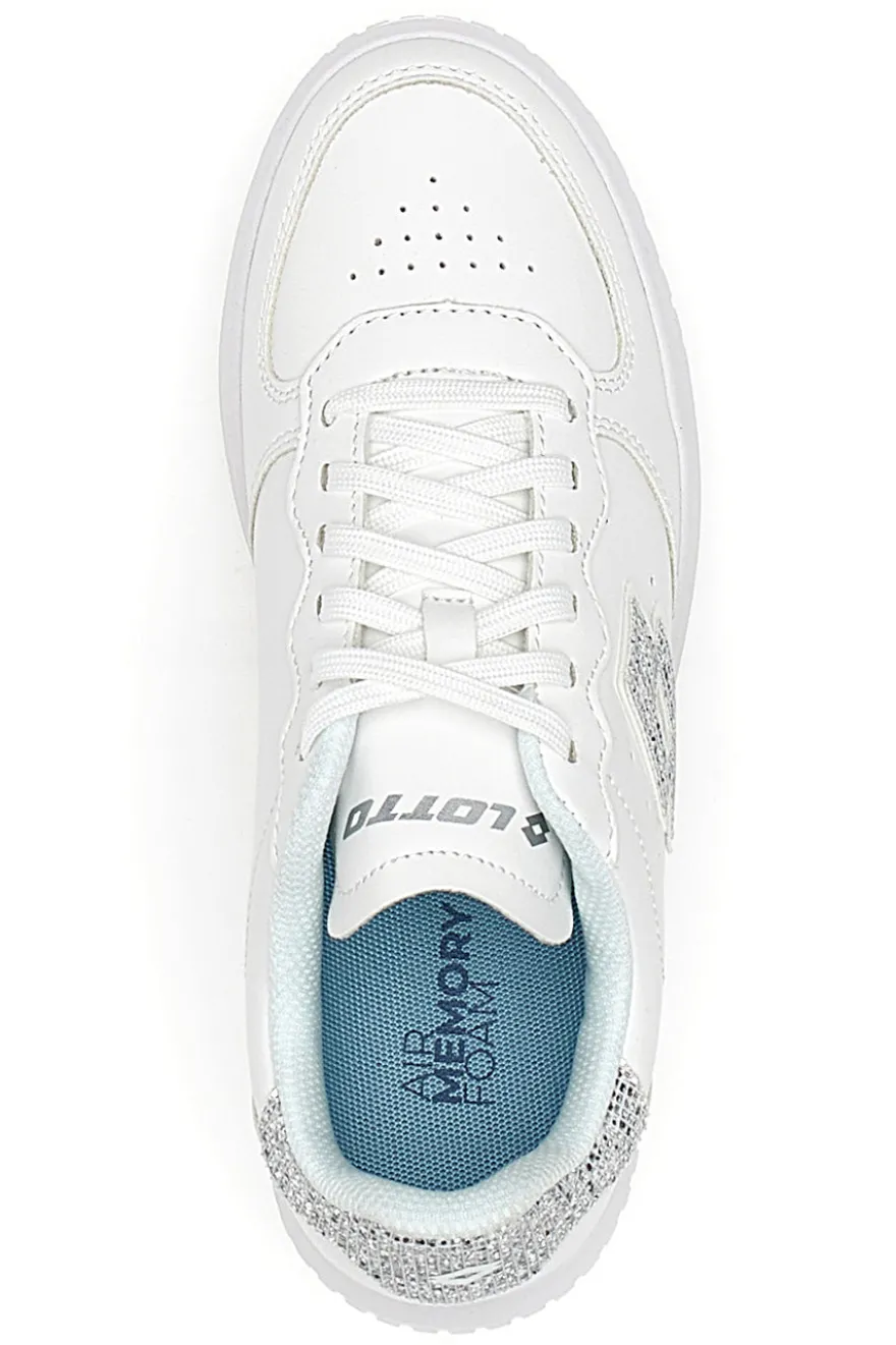Sneakers Bianche con Logo Glitter Lotto Venus 1 AMF III GLI