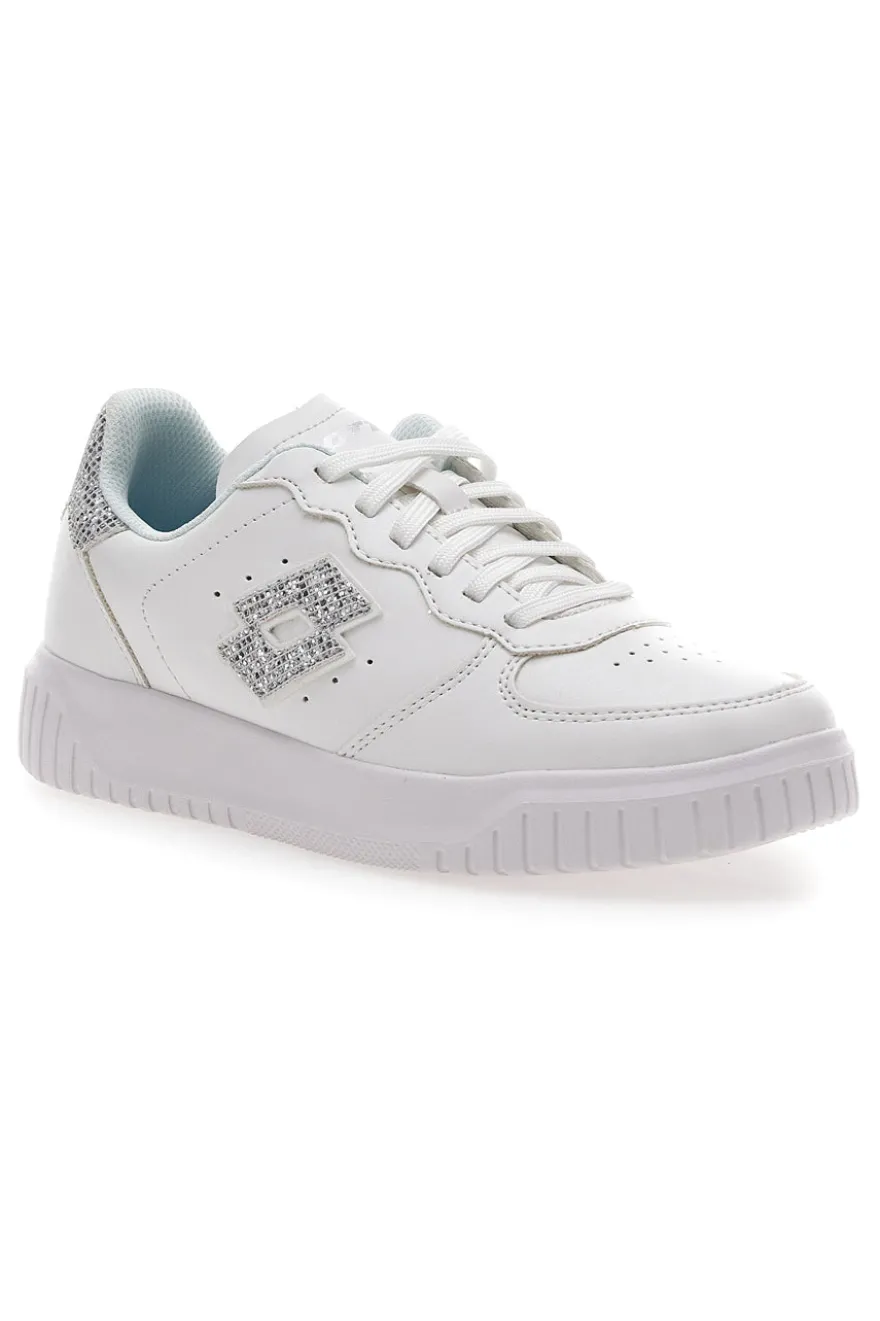 Sneakers Bianche con Logo Glitter Lotto Venus 1 AMF III GLI