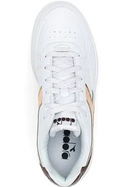 Sneakers Bianche con logo dorato DIADORA RAPTOR LOW CRYSTAL WN