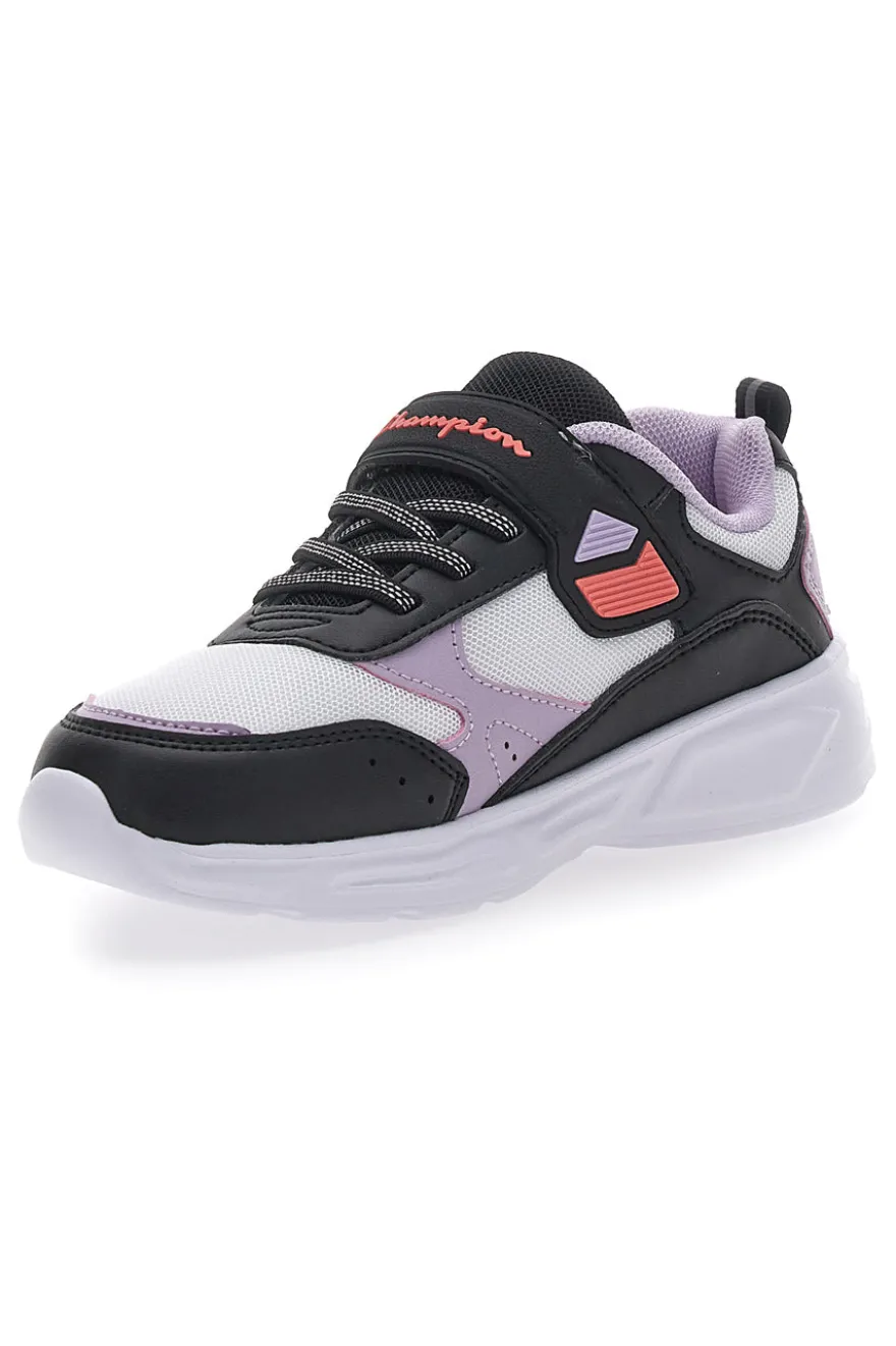Sneakers Bianche Con Luci e Dettagli Neri e Lilla CHAMPION WAVE B PS