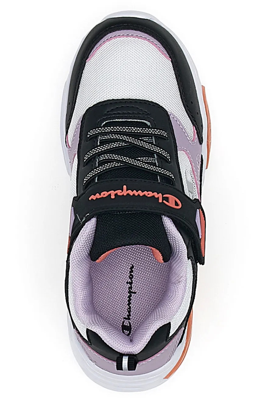 Sneakers Bianche Con Luci e Dettagli Neri e Lilla CHAMPION WAVE B PS