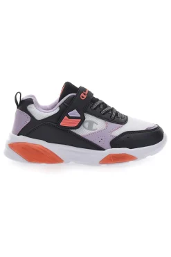 Sneakers Bianche Con Luci e Dettagli Neri e Lilla CHAMPION WAVE B PS