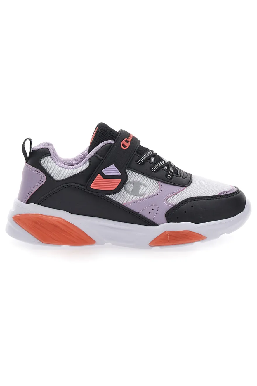 Sneakers Bianche Con Luci e Dettagli Neri e Lilla CHAMPION WAVE B PS