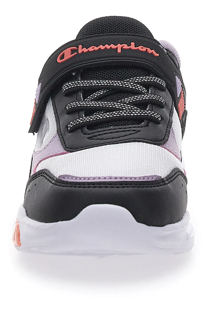 Sneakers Bianche Con Luci e Dettagli Neri e Lilla CHAMPION WAVE B PS