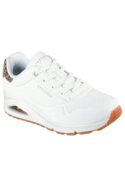 Sneakers bianche con memory foam e dettagli leopardati Skechers Uno Jungle Nite