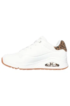 Sneakers bianche con memory foam e dettagli leopardati Skechers Uno Jungle Nite